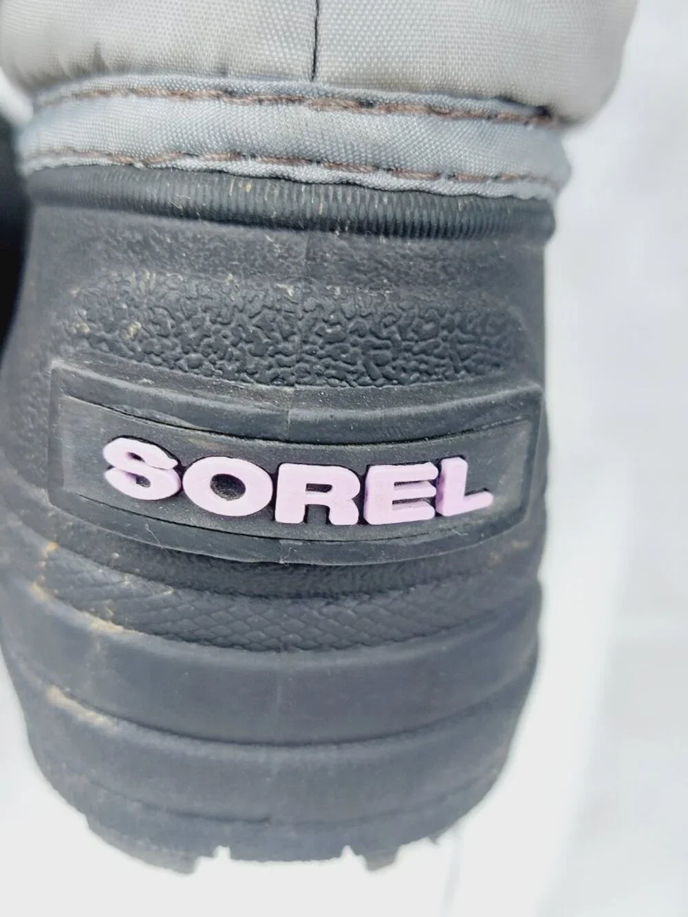 Sorel Girl's Gray Black Snow Commander Faux Fur Ankle Winter Boots Size 11